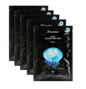 Ультратонкая тканевая маска с экстрактом медузы JMsolution Active Jellyfish Vital Mask Prime 33мл*5шт